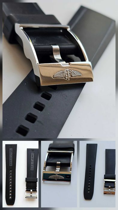 Оригінальні ремінці до годинників Breitling. Кожа та каучук, бакля.