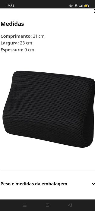 Almofada lombar BORTBERG, IKEA. NOVA