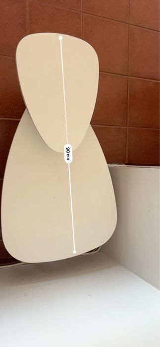 Mesa de Centro Moderna Branco e Madeira 90cm