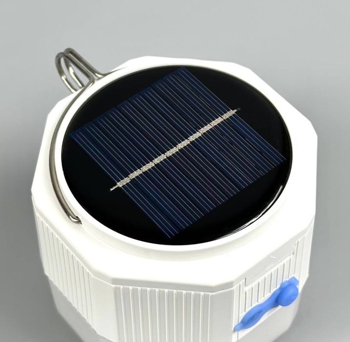 Лампа для кемпінгу New Energy 120W з Solar panel 2 акумулятори 18650