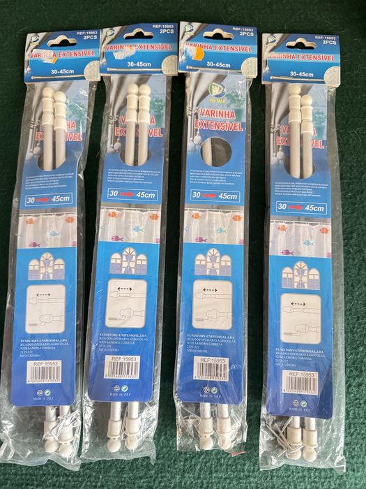Varão extensivel para cortinas. 4 sets
