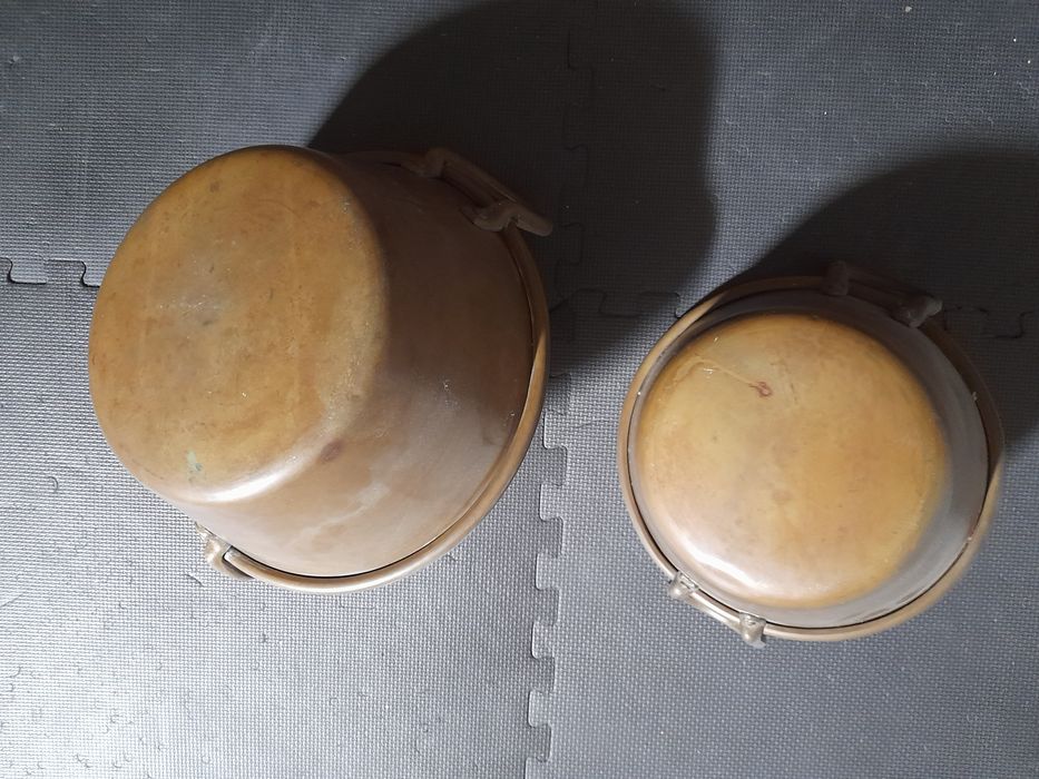 2 alguidares cobre 36 e 24 cm diâmetro