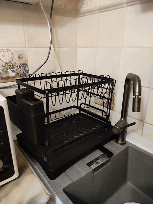Сушилка з піддоном для посуду 42х29 см сушка для посуды стойка сушарка