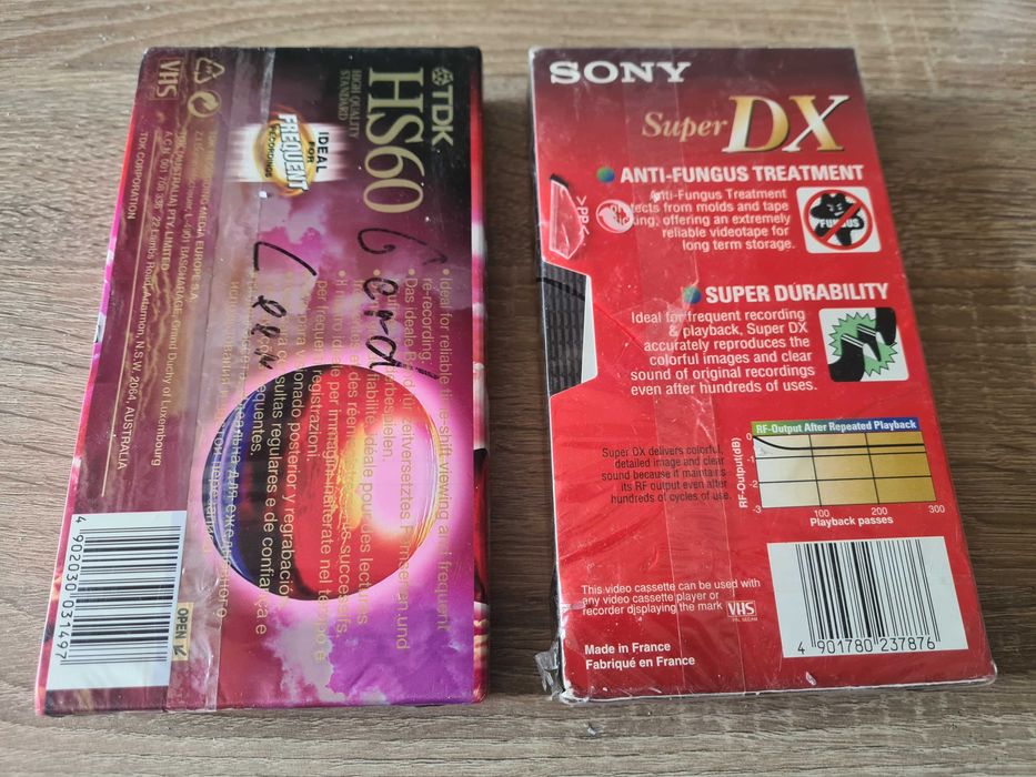 Kasety VHS Video 2szt NOWE TDK Sony