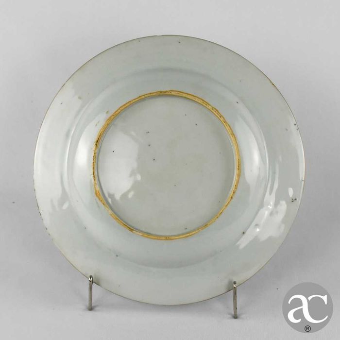 Par  Pratos China decoração bianco sopra bianco, Qianlong séc XVIII n2