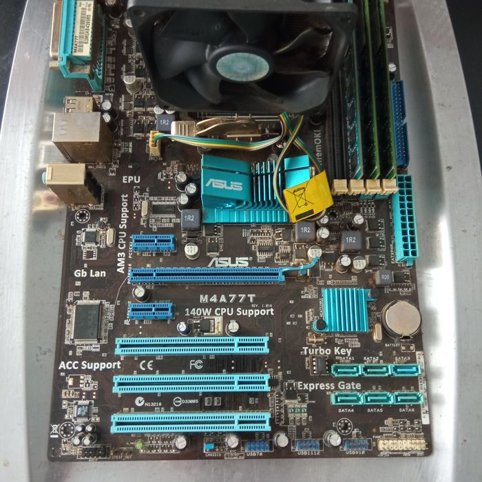 Płyta główna Asus M4A77T am3  procesor AMD  phantom 2  3 x ram 2 g