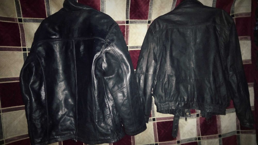 Кожаная зимняя куртка мужская и кожаный бомбер из 90-х годов