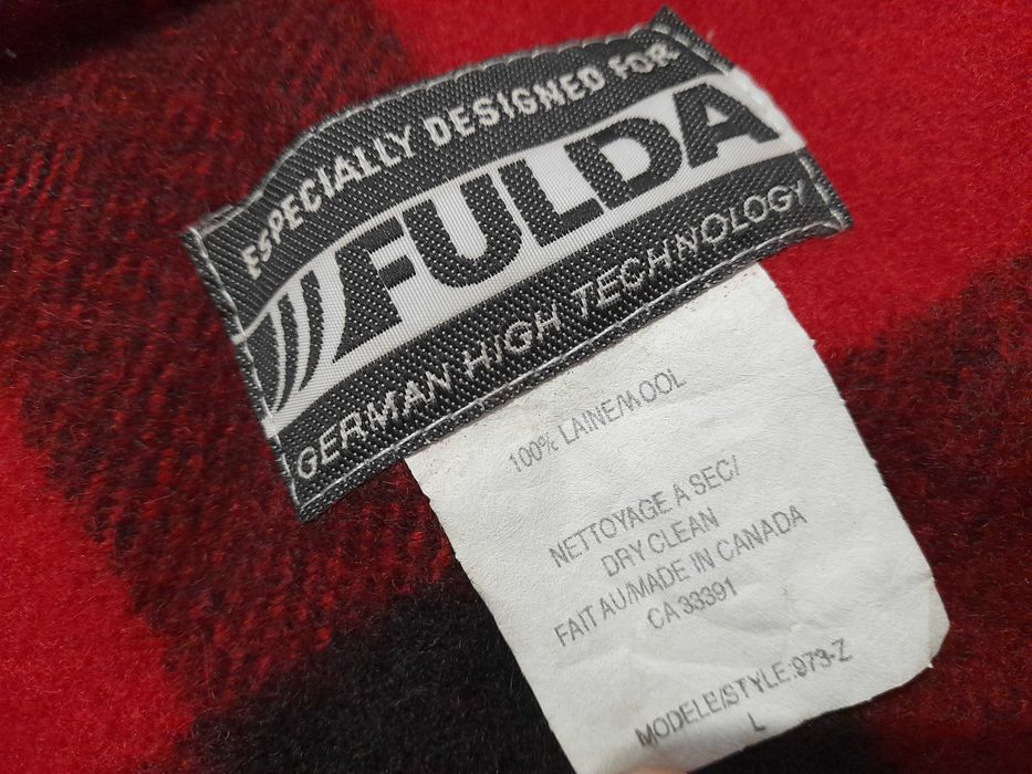 Koszula w kratę 100% wełna Fulda Yukon Trail '99 L Schwarz.Breit.Stark