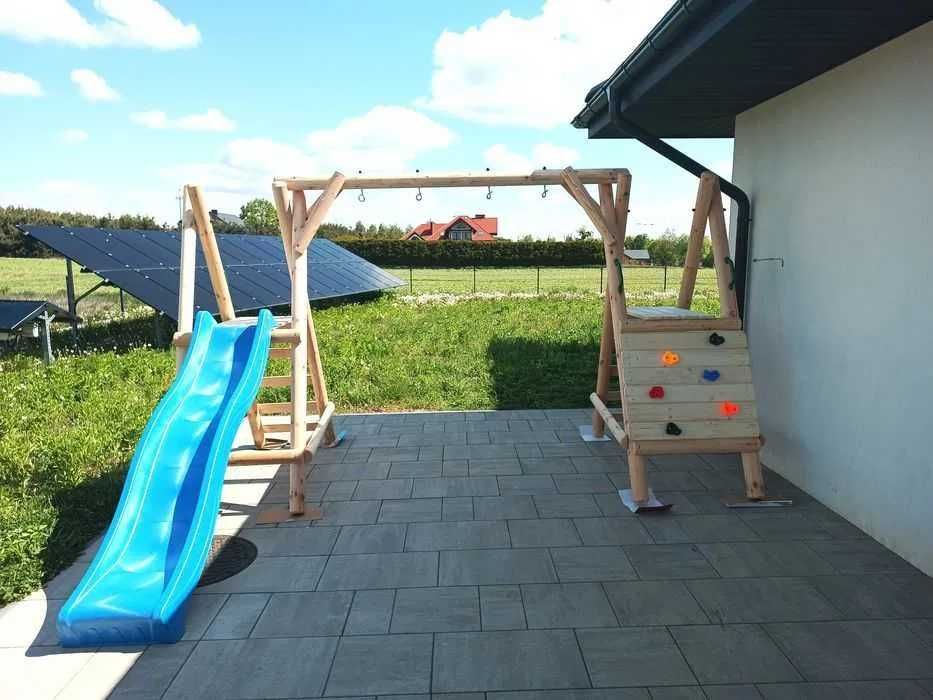 Plac zabaw dla dzieci TYMEK ślizg 2x huśtawka wspinaczka solidny trwały