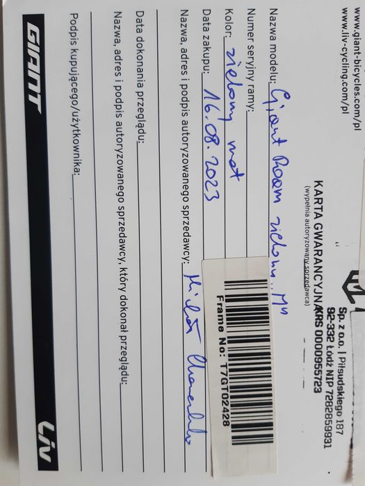 Bardzo mało jeżdżony Giant Roam (21 biegów),
rama M4,
Kask gratis