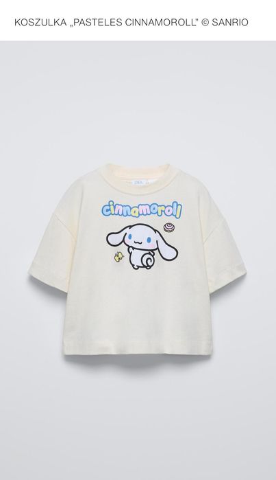Bluzka t - shirt cinnamoroll sanrio Zara bawełna