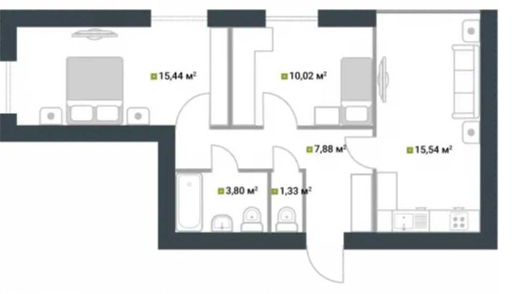 Терміново 2-к 60м2 жк Ідиліка