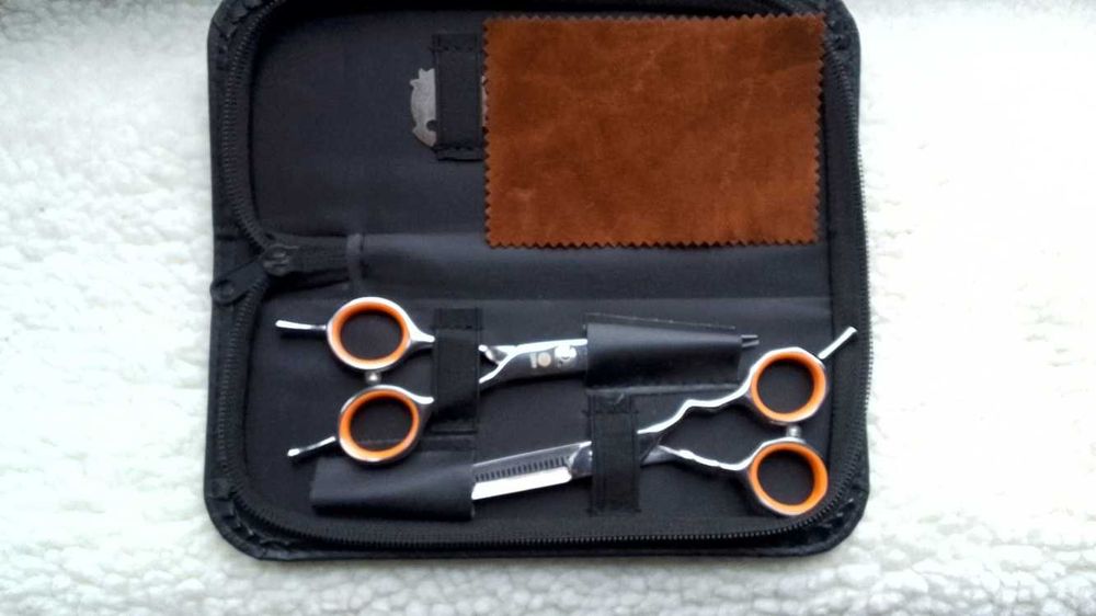 Nożyczki + degażówki fryzjerskie KATANA 5.5 cala Japonia 440c ETUI