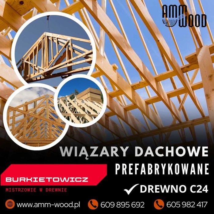 Wiązary dachowe prefabrykowane.