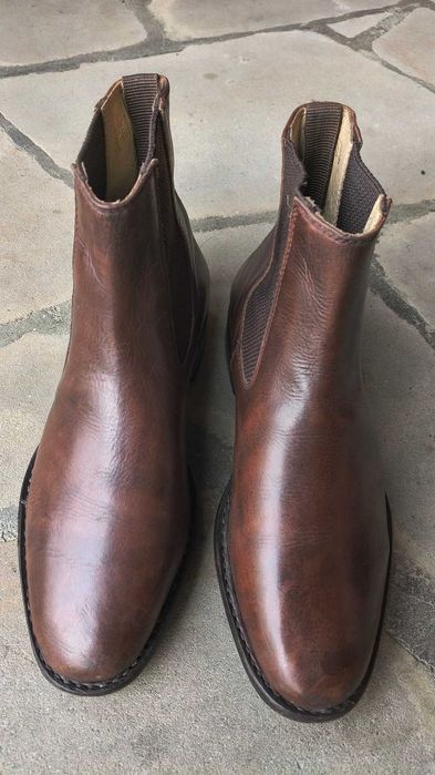 Buty sztyblety skóra naturalna, brązowe