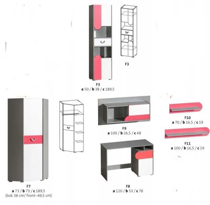Zestaw mebli młodzieżowych 6 elementów -w bardzo dobrym stanie