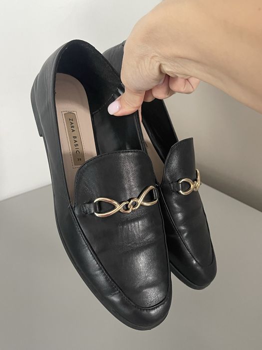 Skórzane loafersy mokasyny Zara 39