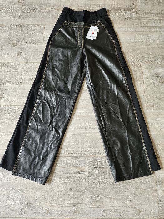 Wide-leg high waist La cocci by La Coccinella Spodnie S 36 skóra wysoki stan warstwy motor