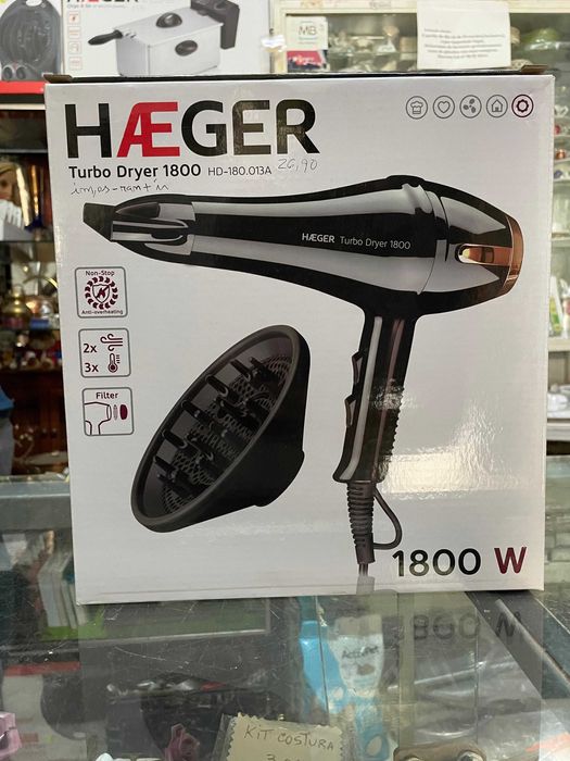 Secador 1800W, HAEGER Turbo Dryer 1800 (preço NEGOCIÁVEL)