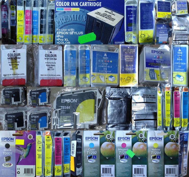 Tusze Epson oryginalne zestaw 43 szt. (przeterminowane)