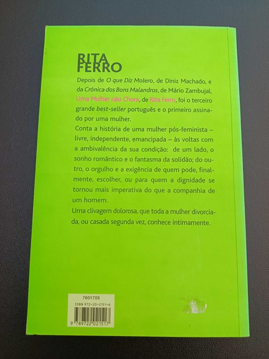 Livro "Uma Mulher Não Chora", Rita Ferro