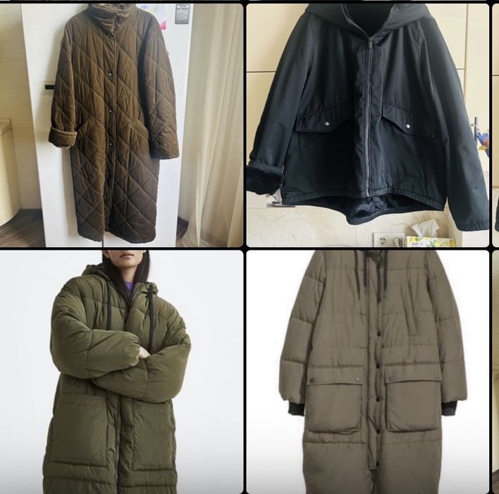 3 штуки-H&M пуховик-куртка-бомбер-пальто-велюр