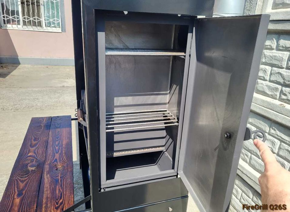 • НАДПОТУЖНИЙ! 4мм! Мангал 4в1 з Коптильнею та Пічкою під Казан,Кришою