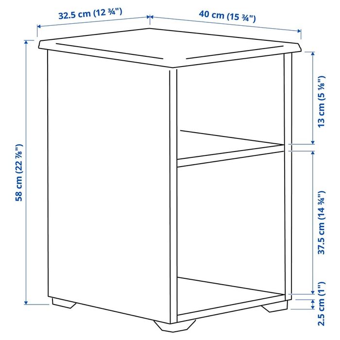 SKRUVBY mesinha de cabeceira branca
Side table, white,