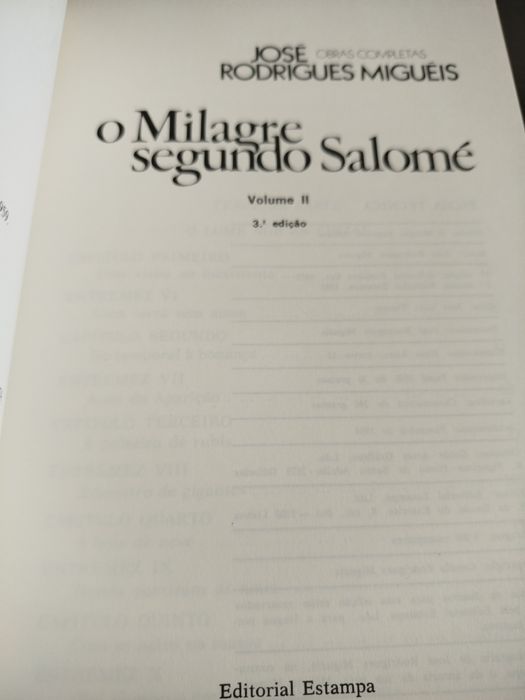 O milagre segundo Salomé // José Rodrigues Migueis