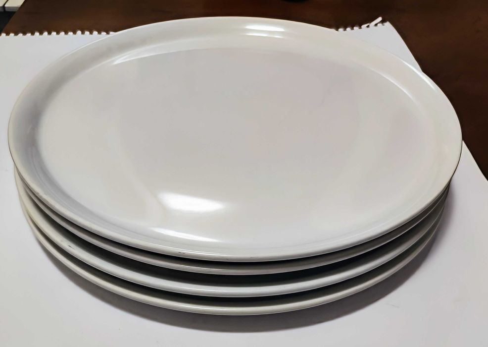 Блюдо для пиццы 30 см керамика белое тяжёлое