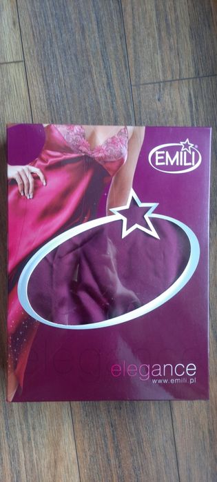 Podomka damska satynowa bordowa Emili, r.XL NOWA