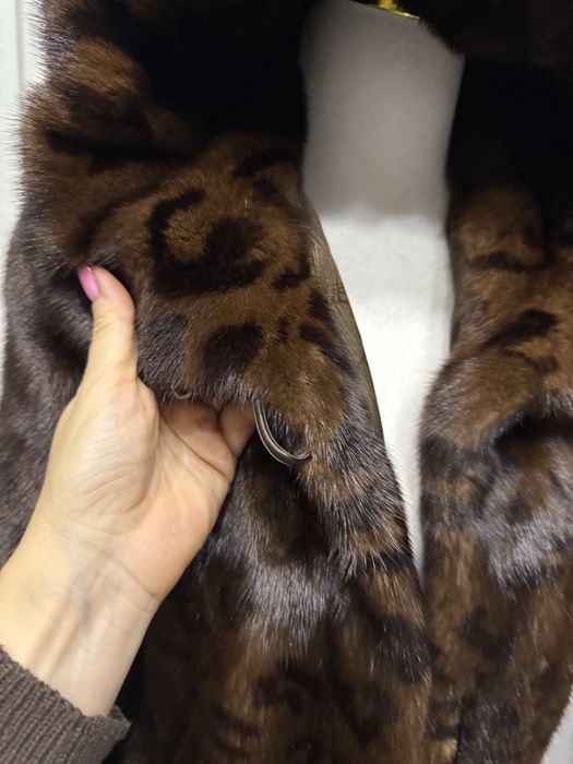 Futro naturalne z norek, grzbiety, nowe S M panterka