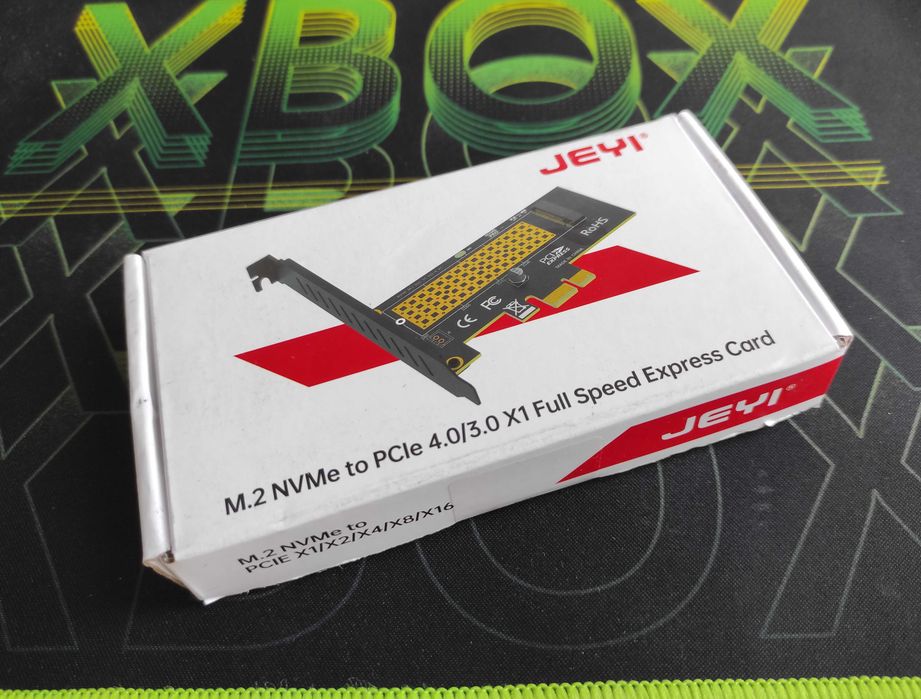 очень качественный брендовый адаптер JEYI M.2 NVMe to PCI-E x1 (PCI-E 4.0 / 3.0)