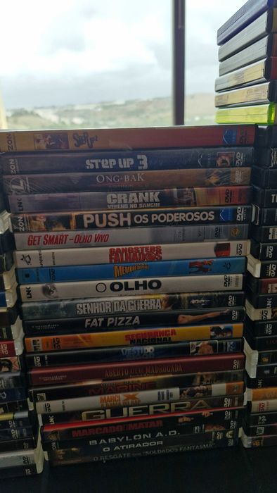 110 DVD's semi novos, novos em embalagem