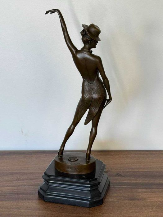 Статуэтка бронза танцовщица кабаре скульптура фигурка из бронзы джаз