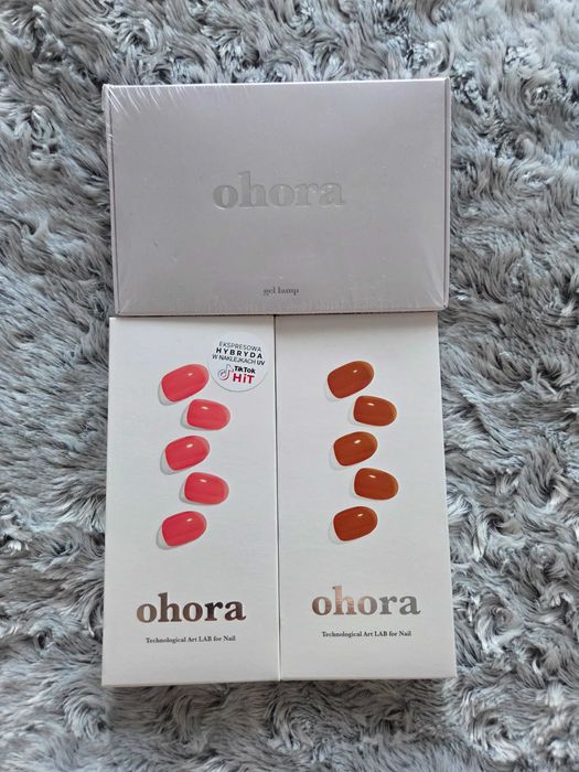 Zestaw do manicure hybrydowego w naklejkach Lampa + 2 opakowania naklejek hybrydowych