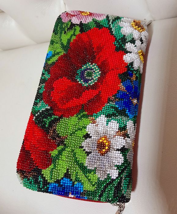 Гаманець, портмоне, кошельок вишитий бісером