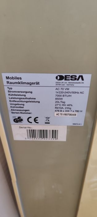 Klimatyzator przenośny niemiecki,wydajny