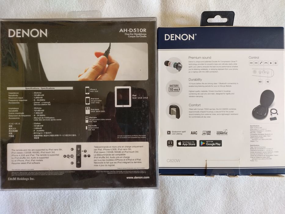 Навушники Denon AH-C820W та AH-D510R.