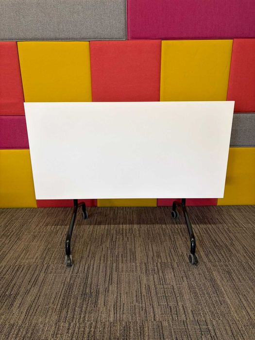 Biurko składane jezdne na kółkach fliptop białe 140x70 okazja!