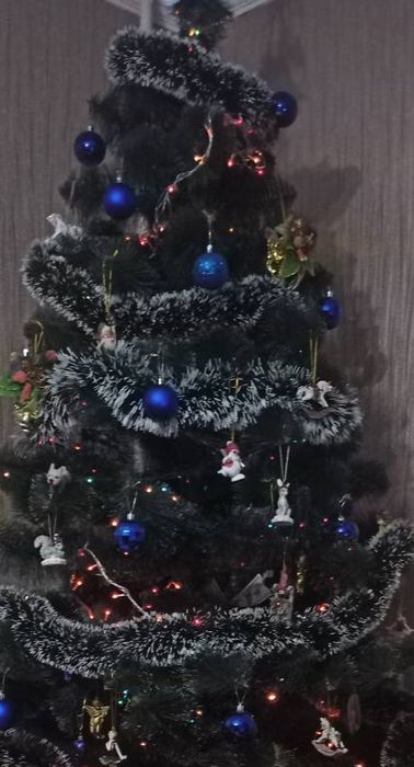 Ёлка высокая 220 см (ель, сосна), разборная заснеженные кончики