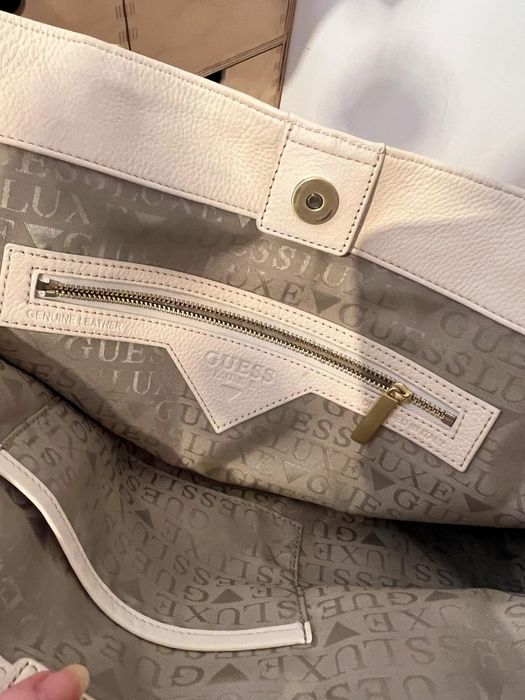 Guess Skórzana Torba Typu Shopper