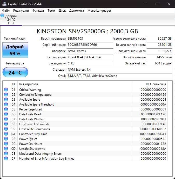 M.2 SSD диск 2TB Kingston NV2 (NVMe\PCI-e 4.0 x4\M2 2280). Trade-IN