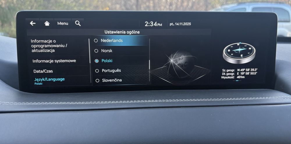 Lapa tyl hyundai genesis gv80  g80 gv70 polski mapy lampy kodowanie