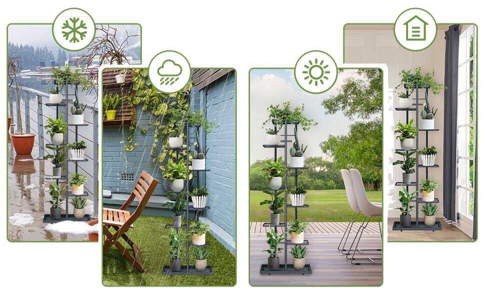 Kwietnik Stojący Metalowy 8 Poziomów Regał Na Doniczki Kwiaty