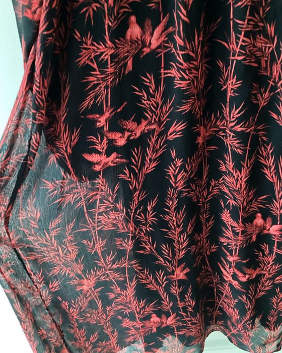 Czarna sukienka maxi w print midi Mango 38 M