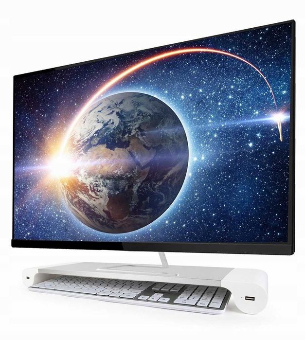 Podstawka półka organizer gniazda usb oswietlenie do apple imac
