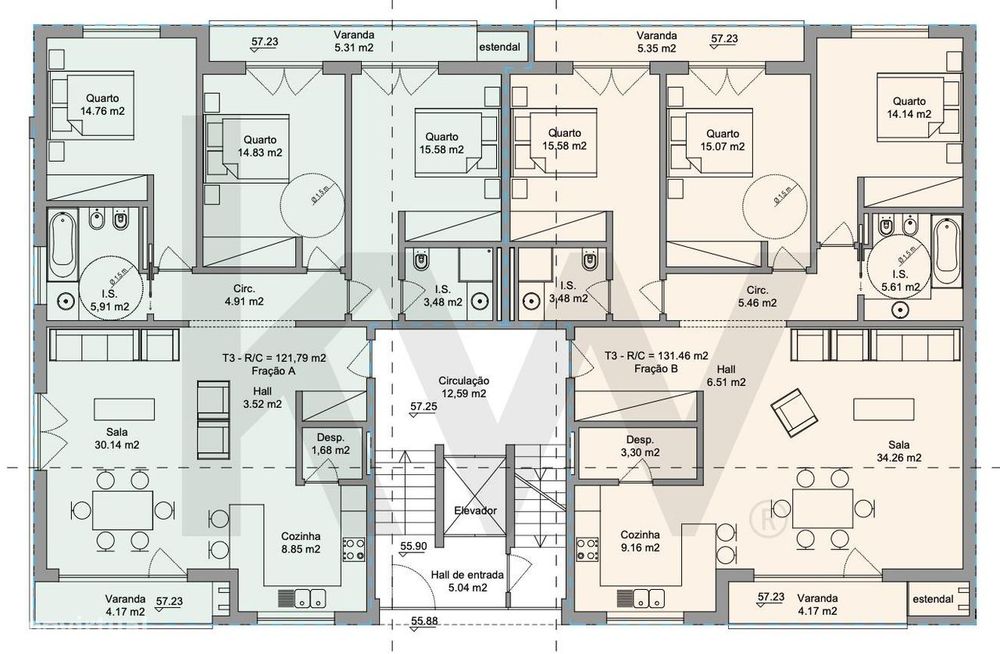 Apartamento T3 - Conforto, elegância e qualidade de vida | RAIZES DE A