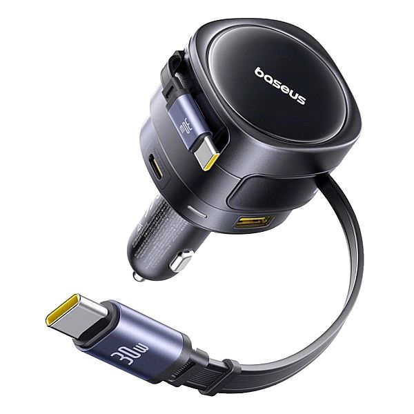 Ładowarka samochodowa Baseus Enjoyment Max 90W 2 x kabel USB-C + USB-A