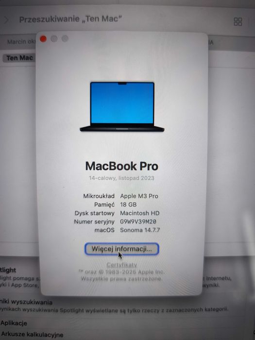 Macbook Pro 14' 3M 18GB 512 SDD